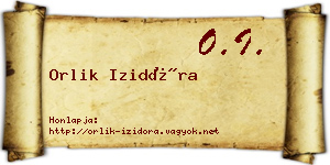 Orlik Izidóra névjegykártya